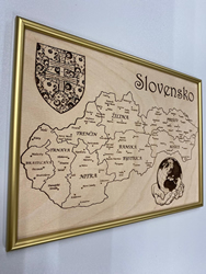 Gravírovaná mapa Slovenska